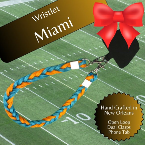 NFL Other - Braided Universal Phone Wristlet, Miami Football, Sports Team Col…